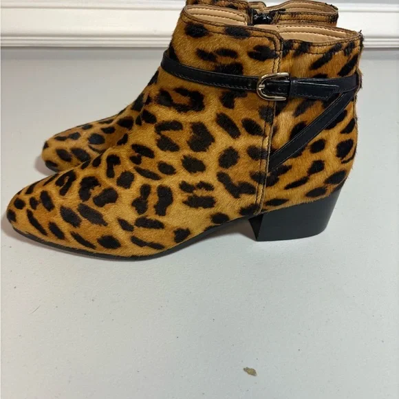 Talbots Dakota Calf Hair Leopard Ankle Boots – Size 8.5 | Block Heel - Picture 6 of 11